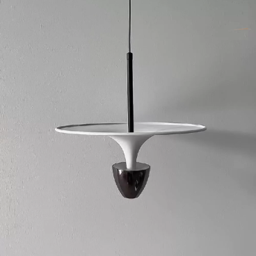 TH - 8236/Đen: Đèn thả đơn LED - KT: Ø300mm x H900mm - Đèn LED đổi 3 màu