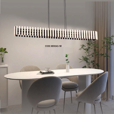 CODE: 8242-1M: Đèn thả ngang LED - KT: L1000mm x W90mm x H75mm - Đèn LED 46W ánh sáng vàng 3000K