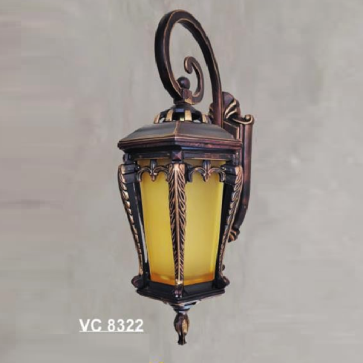 SN - VC 8322: Đèn gắn tường ngoài trời - KT: Ø180mm x H480mm - Bóng đèn E27 x 1