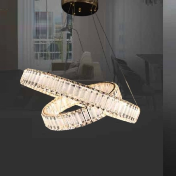 TH - 8343: Đèn thả 2 vòng Phale LED - KT: Ø(400+600)mm x H1200mm - Đèn LED đổi 3 màu