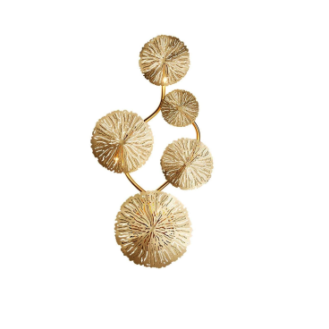 LH - GT -  839A - 20: Đèn gắn tường thân xi màu  vàng  - KT: W250mm x H450mm - Bóng đèn  G4 x 5 bóng