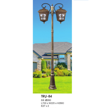 TRỤ - 84: Đèn trụ sân vườn chất liệu hợp kim, 2 tay