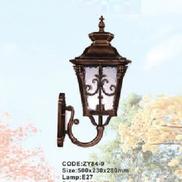 CODE: ZY84 -9: Đèn gắn tường ngoài trời - KT: 500mm x 230mm x 280mm - Đèn E27 x 1 bóng