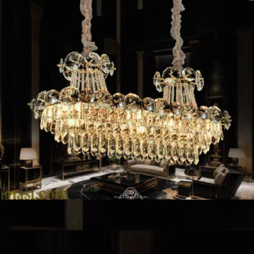 TH - 8413: Đèn Thả Ngang Phale K9 cao cấp - KT: Ø850mm x W390mm x H900mm - Bóng đèn E14 x 11 bóng