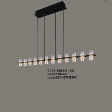 CODE: MD8448-1000: Đèn thả ngang LED - KT: L1080mm - Đèn LED 42W ánh sáng vàng 3000K