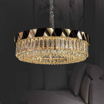 TH - 8476: Đèn thả Phale Thân Inox xi vàng + đen ngọc trai - KT: Ø800mm x H900mm - Đèn LED đổi 3 màu - Remote