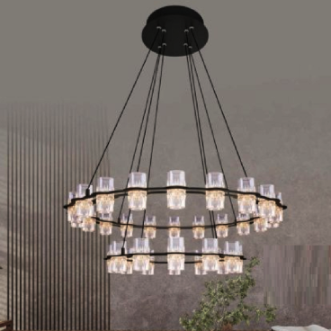 CODE: MD8468 - 12+20: Đèn thả 2 vòng LED - KT: Ø640mm - Đèn LED 90W ánh sáng vàng 3000K