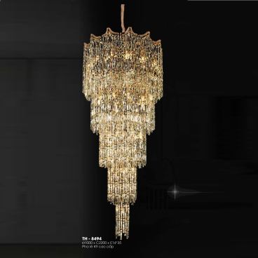 TH - 8494: Đèn thả Phale K9 cao cấp - KT: Ø1000mm x H2200mm - Bóng đèn E14 x 35 bóng