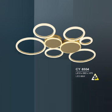 HF - CY 8504: Đèn áp trần LED Mica - KT: L810mm x 660mm x H70mm - Đèn LED 86W, ánh sáng đổi 3 màu