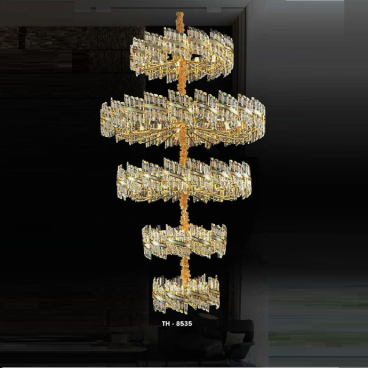 TH - 8535: Đèn thả Phale 5 tầng cao cấp  - KT: Ø960mm x H1800mm - Bóng đèn chân E14 x 63 bóng