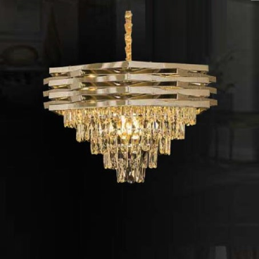 TH - 8536: Đèn thả Phale, thân màu Crome  - KT: Ø600mm x H900mm - Bóng đèn chân E14 x 11 bóng