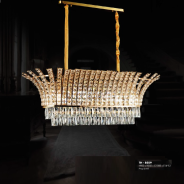 TH - 8559: Đèn thả Phale gắn ngang - KT: L900mm x W350mm x H1000mm - Bóng đèn E14 x 12 bóng