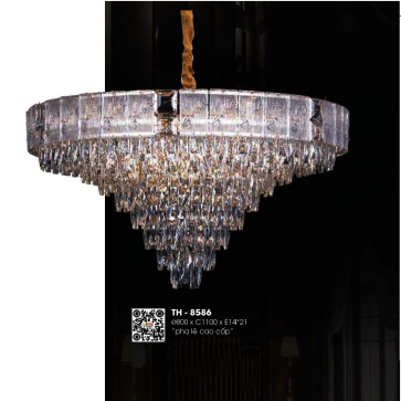 TH - 8586: Đèn thả Phale cao cấp  - KT: Ø800mm x H1100mm - Bóng đèn chân E14 x 21 bóng