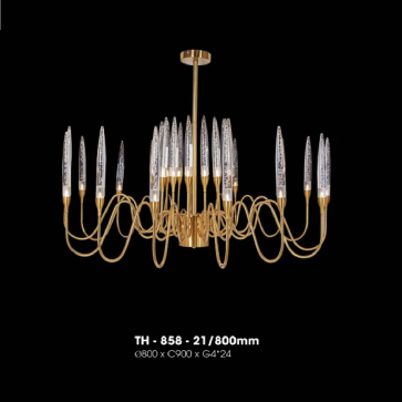 TH - 858-21/800: Đèn thả LED 24 tay - KT: Ø800mm x H900mm - Bóng đèn LED G4 x 24 bóng