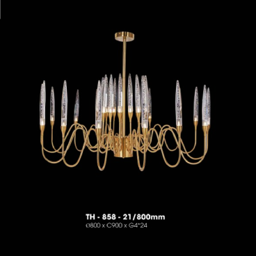 TH - 858-21/800: Đèn thả LED 24 tay - KT: Ø800mm x H900mm - Bóng đèn LED G4 x 24 bóng