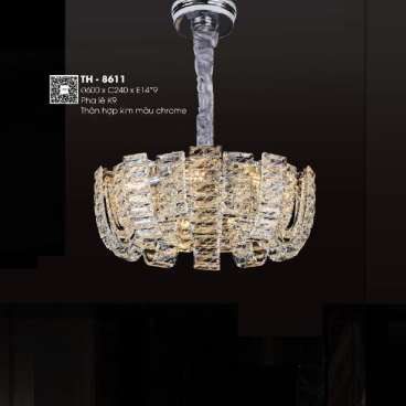 TH - 8611: Đèn thả Phale - KT: Ø600mm x H240mm - Bóng đèn E14 x 9
