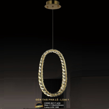 CODE: 86117 - 450: Đèn thả Phale LED - KT: Ø150mm x H450mm - Đèn LED 14W ánh sáng đổi 3 màu