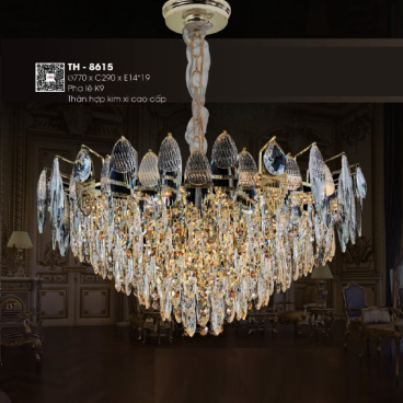 TH - 8615: Đèn thả Phale - KT: Ø770mm x H290mm - Bóng đèn E14 x 19