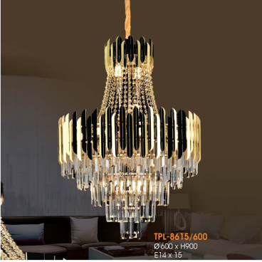 VE - TPL - 8615/600: Đèn thả Phale - KT: Ø600mm x H900mm - Bóng đèn chân E14 x 15 bóng