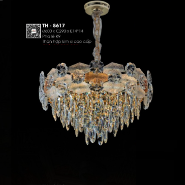 TH - 8617: Đèn thả Phale - KT: Ø600mm x H290mm - Bóng đèn E14 x 14