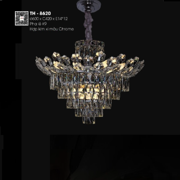 TH - 8620: Đèn thả Phale - KT: Ø600mm x H420mm - Bóng đèn E14 x 12
