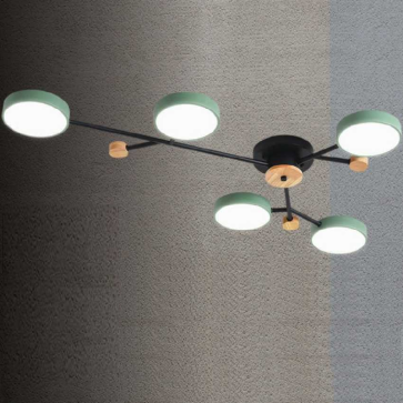 HF - CY - 8628/5: Đèn chùm LED 5 bóng - KT: L1020mm x W575mm x H95mm - Đèn LED 45W đổi 3 màu