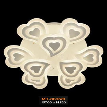 VE -  MT - 8635/9: Đèn áp trần LED 9 cánh -  KT: Ø700mm x H150mm - Đèn LED đổi 3 màu