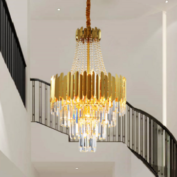 TH - 866 - 21: Đèn thả Phale Thân Inox xi vàng - KT:Ø550mm x H1400mm - Đèn chân E14 x 13 bóng