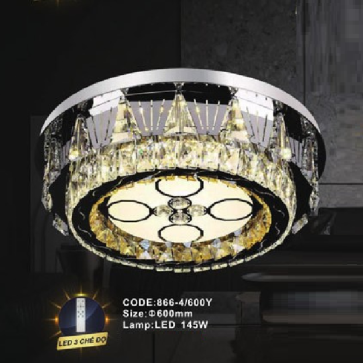 CODE: 866-4/600Y: Đèn áp trần LED - KT: Ø600mm - Đèn LED 145W, ánh sáng đổi 3 màu