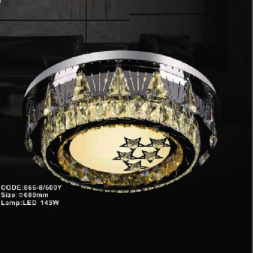 CODE: 866-8/600Y: Đèn áp trần LED - KT: Ø600mm - Đèn LED 145W, ánh sáng đổi 3 màu
