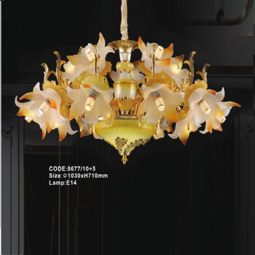 CODE: 8677/10+5: Đèn chùm 15 tay - KT: Ø1030mm x H710mm - Bóng đèn E14 x 15 bóng