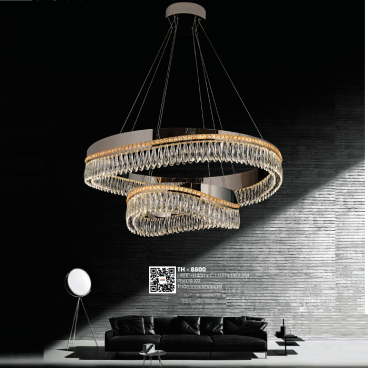 TH - 8800: Đèn thả LED Phale 2 tầng - KT: Ø(800+450)mm x H1100mm - Đèn LED đổi 3 màu