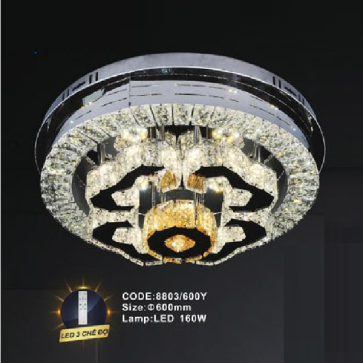 CODE: 8803/600Y: Đèn áp trần Phale - KT: Ø600mm - Bóng đèn LED 160W, ánh sáng đổi 3 màu