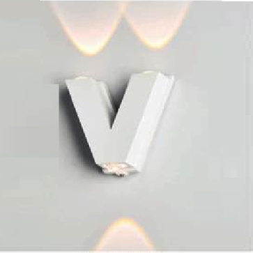 AN - VL - 8804/WH: Đèn gắn tường ngoài trời - KT: L128mm x W46mm x H115mm - Đèn LED 3W, ánh sáng vàng