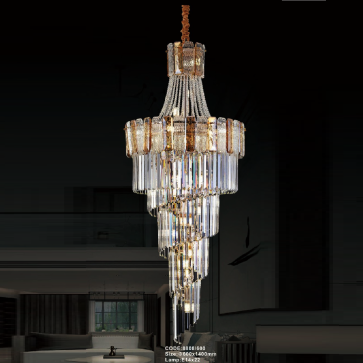 CODE: 8808/600: Đèn thả Phale - KT: Ø600mm x H1400mm - Bóng đèn E14 x 22 bóng