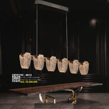 TH - 8812: Đèn thả ngang LED - KT: L1120mm x H200mm - Đèn LED đổi 3 màu