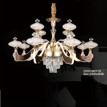 CODE: 8821/12 : Đèn chùm LED 12 tay - KT: Ø920mm x H530mm - Đèn LED