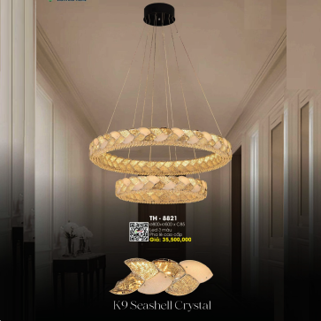 TH - 8821: Đèn thả LED Phale  2 tầng - KT: Ø(800mm x 500)mm x H85mm - Đèn LED đổi 3 màu