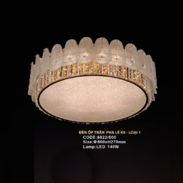 CODE: 8822/800: Đèn áp trần LED Phale - KT: Ø800mm x H270mm - Đèn LED 140W