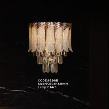 CODE: 8826/B: Đèn gắn tường Phale - KT: Ø290mm x H320mm - Bóng đèn E14 x 3