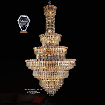 CODE: 8830/1200: Đèn thả Phale K9 - KT: Ø1200mm x H2000mm - Bóng đèn chân E14 x 88 bóng