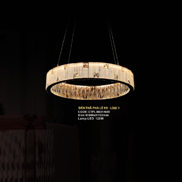 CODE: CTPL8831/600: Đèn thả vòng LED Phale - KT: Ø600mm x H100mm - Đèn LED 120W