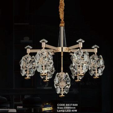 CODE: 8837/600: Đèn thả Phale - KT: Ø600mm  - Đèn LED 40W ánh sáng đổi 3 màu