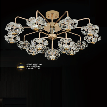 CODE: 8851/1000: Đèn thả Phale - KT: Ø1000mm - Đèn LED 75W ánh sáng đổi 3 màu