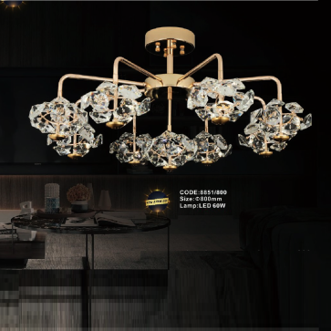 CODE: 8851/800: Đèn thả Phale - KT: Ø800mm - Đèn LED 60W ánh sáng đổi 3 màu