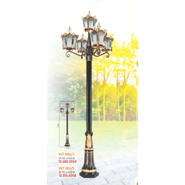 NVT 886/5: Đèn trụ sân vườn hợp kim 5 tay