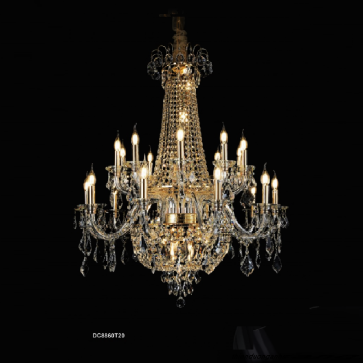 35 - DC8860T20: Đèn chùm phale nến 20 tay - KT: Ø1000mm x H1200mm - Bóng đèn E14 x 30 bóng