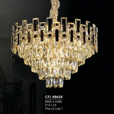 HF - CFL  88638: Đèn thả Phale  - KT: Ø800mm x H480mm - Bóng đèn E14 x 23 bóng