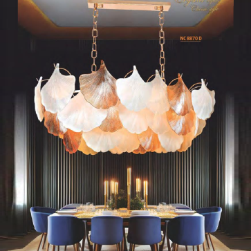 NC 8870D: Đèn thả Ngang Phale - KT: L900mm x W400mm x H350mm +700mm - Bóng đèn E14 x 12 bóng