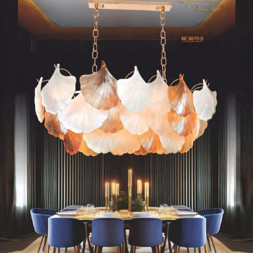 NC 8870D: Đèn thả Ngang Phale - KT: L900mm x W400mm x H350mm +700mm - Bóng đèn E14 x 12 bóng